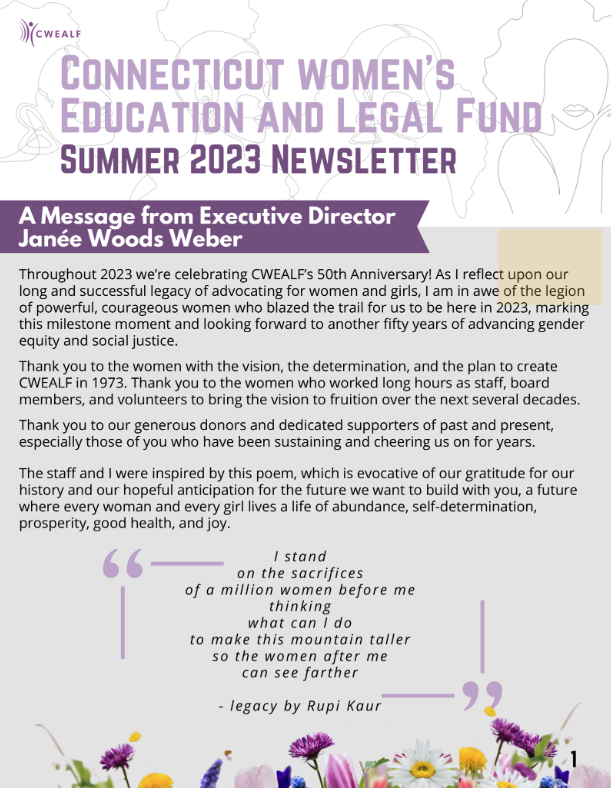 Cover of newsletter